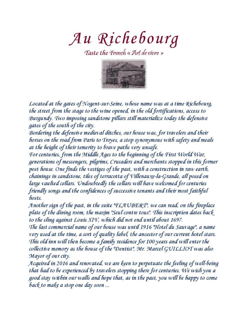 Au Richebourg Nogent住宿加早餐旅馆 外观 照片
